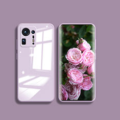 Custodia Silicone Trasparente Specchio Laterale Cover per Xiaomi Mi Mix 4 5G Viola