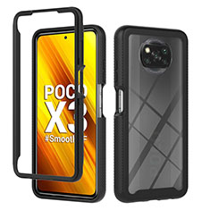 Custodia Silicone Trasparente Specchio Laterale Cover per Xiaomi Poco X3 NFC Nero