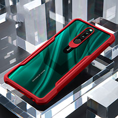 Custodia Silicone Trasparente Specchio Laterale Cover per Xiaomi Redmi 8 Rosso