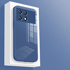 Custodia Silicone Trasparente Specchio Laterale Cover per Xiaomi Redmi K70 5G Blu