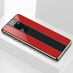 Custodia Silicone Trasparente Specchio Laterale Cover Q04 per Huawei Mate 20 Rosso