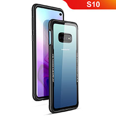 Custodia Silicone Trasparente Specchio Laterale Cover T01 per Samsung Galaxy S10 5G Nero