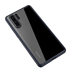 Custodia Silicone Trasparente Specchio Laterale Cover Z01 per Huawei P30 Pro New Edition Blu