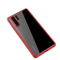 Custodia Silicone Trasparente Specchio Laterale Cover Z01 per Huawei P30 Pro New Edition Rosso
