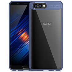 Custodia Silicone Trasparente Specchio Laterale per Huawei Honor V10 Blu