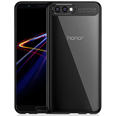 Custodia Silicone Trasparente Specchio Laterale per Huawei Honor V10 Nero