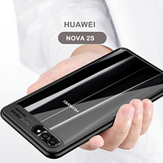 Custodia Silicone Trasparente Specchio Laterale per Huawei Nova 2S Nero