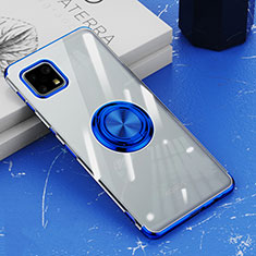 Custodia Silicone Trasparente Ultra Slim Cover Morbida con Magnetico Anello Supporto AN1 per Sharp Aquos Sense6 Blu