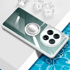 Custodia Silicone Trasparente Ultra Slim Cover Morbida con Magnetico Anello Supporto BH1 per OnePlus 12 5G Bianco
