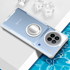 Custodia Silicone Trasparente Ultra Slim Cover Morbida con Magnetico Anello Supporto BH1 per Vivo X90 5G Bianco
