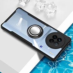 Custodia Silicone Trasparente Ultra Slim Cover Morbida con Magnetico Anello Supporto BH1 per Vivo X90 Pro 5G Nero