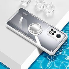 Custodia Silicone Trasparente Ultra Slim Cover Morbida con Magnetico Anello Supporto BH1 per Xiaomi Mi 10T Pro 5G Bianco
