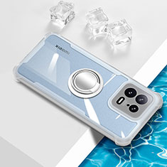 Custodia Silicone Trasparente Ultra Slim Cover Morbida con Magnetico Anello Supporto BH1 per Xiaomi Mi 13 5G Bianco