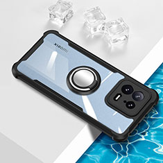 Custodia Silicone Trasparente Ultra Slim Cover Morbida con Magnetico Anello Supporto BH1 per Xiaomi Mi 13 5G Nero