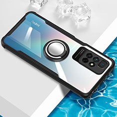 Custodia Silicone Trasparente Ultra Slim Cover Morbida con Magnetico Anello Supporto BH1 per Xiaomi Poco M4 Pro 5G Nero