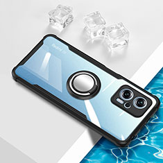 Custodia Silicone Trasparente Ultra Slim Cover Morbida con Magnetico Anello Supporto BH1 per Xiaomi Poco X4 GT 5G Nero