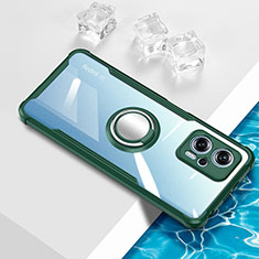 Custodia Silicone Trasparente Ultra Slim Cover Morbida con Magnetico Anello Supporto BH1 per Xiaomi Poco X4 GT 5G Verde