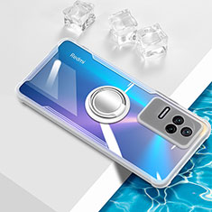 Custodia Silicone Trasparente Ultra Slim Cover Morbida con Magnetico Anello Supporto BH1 per Xiaomi Redmi K50 5G Bianco