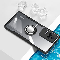 Custodia Silicone Trasparente Ultra Slim Cover Morbida con Magnetico Anello Supporto BH1 per Xiaomi Redmi K50 5G Nero