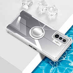 Custodia Silicone Trasparente Ultra Slim Cover Morbida con Magnetico Anello Supporto BH1 per Xiaomi Redmi K50 Gaming 5G Bianco