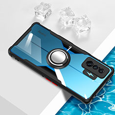 Custodia Silicone Trasparente Ultra Slim Cover Morbida con Magnetico Anello Supporto BH1 per Xiaomi Redmi K50 Gaming 5G Nero