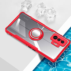 Custodia Silicone Trasparente Ultra Slim Cover Morbida con Magnetico Anello Supporto BH1 per Xiaomi Redmi K50 Gaming AMG F1 5G Rosso