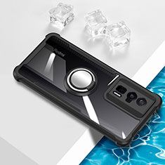 Custodia Silicone Trasparente Ultra Slim Cover Morbida con Magnetico Anello Supporto BH1 per Xiaomi Redmi K60 Pro 5G Nero