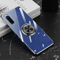 Custodia Silicone Trasparente Ultra Slim Cover Morbida con Magnetico Anello Supporto per Sony Xperia 10 III Lite Nero