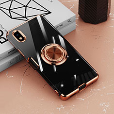 Custodia Silicone Trasparente Ultra Slim Cover Morbida con Magnetico Anello Supporto per Sony Xperia Ace III Oro Rosa