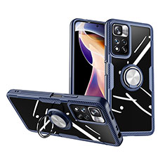 Custodia Silicone Trasparente Ultra Slim Cover Morbida con Magnetico Anello Supporto ZL1 per Xiaomi Mi 11i 5G (2022) Argento e Blu