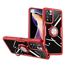 Custodia Silicone Trasparente Ultra Slim Cover Morbida con Magnetico Anello Supporto ZL1 per Xiaomi Redmi Note 11 Pro+ Plus 5G Rosso