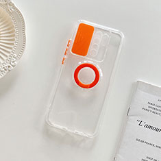 Custodia Silicone Trasparente Ultra Slim Cover Morbida con Supporto per Xiaomi Redmi 9 Arancione