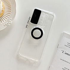 Custodia Silicone Trasparente Ultra Slim Cover Morbida con Supporto per Xiaomi Redmi 9 Nero