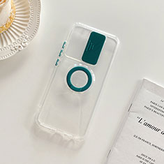 Custodia Silicone Trasparente Ultra Slim Cover Morbida con Supporto per Xiaomi Redmi 9 Prime India Verde