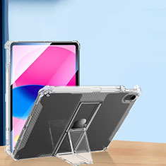 Custodia Silicone Trasparente Ultra Slim Cover Morbida con Supporto S01 per Apple iPad 10.9 (2022) Chiaro