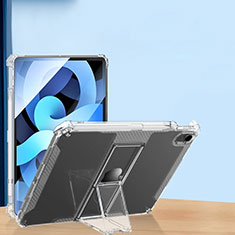 Custodia Silicone Trasparente Ultra Slim Cover Morbida con Supporto S01 per Apple iPad Air 5 10.9 (2022) Chiaro