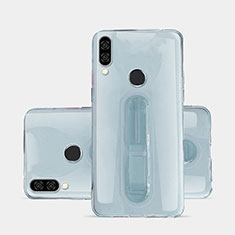 Custodia Silicone Trasparente Ultra Slim Cover Morbida con Supporto S01 per Huawei Nova 3e Chiaro