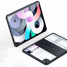 Custodia Silicone Trasparente Ultra Slim Cover Morbida con Supporto S03 per Apple iPad Pro 12.9 (2020) Nero