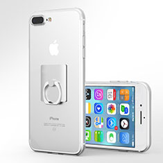 Custodia Silicone Trasparente Ultra Slim Morbida con Anello Supporto A01 per Apple iPhone 8 Plus Chiaro