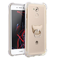 Custodia Silicone Trasparente Ultra Slim Morbida con Anello Supporto per Huawei Honor 6C Chiaro