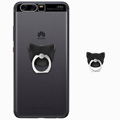 Custodia Silicone Trasparente Ultra Slim Morbida con Anello Supporto per Huawei P10 Plus Chiaro