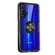 Custodia Silicone Trasparente Ultra Slim Morbida con Anello Supporto T01 per Huawei Honor 20S Blu