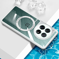 Custodia Silicone Trasparente Ultra Slim Morbida con Mag-Safe Magnetic BH1 per OnePlus 12 5G Bianco