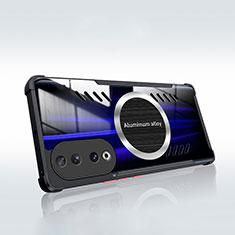Custodia Silicone Trasparente Ultra Slim Morbida con Mag-Safe Magnetic H01 per Huawei Honor 90 5G Nero