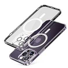 Custodia Silicone Trasparente Ultra Slim Morbida con Mag-Safe Magnetic LD1 per Apple iPhone 14 Pro Chiaro