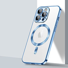 Custodia Silicone Trasparente Ultra Slim Morbida con Mag-Safe Magnetic LD2 per Apple iPhone 13 Pro Max Blu