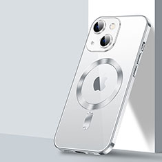 Custodia Silicone Trasparente Ultra Slim Morbida con Mag-Safe Magnetic LD2 per Apple iPhone 15 Argento