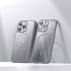 Custodia Silicone Trasparente Ultra Slim Morbida con Mag-Safe Magnetic LD4 per Apple iPhone 14 Pro Max Grigio