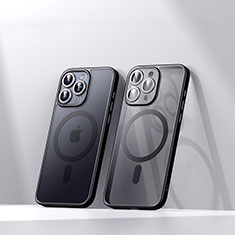 Custodia Silicone Trasparente Ultra Slim Morbida con Mag-Safe Magnetic LD4 per Apple iPhone 15 Pro Nero