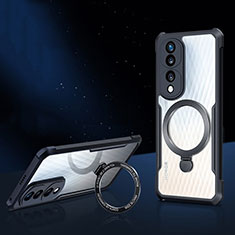 Custodia Silicone Trasparente Ultra Slim Morbida con Mag-Safe Magnetic P01 per Huawei Honor 70 Pro 5G Nero